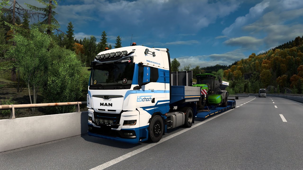 MAN TGX, 640HP - Gameplay.  Euro Truck Simulator 2, v.1.58, #eurotrucksimulator2