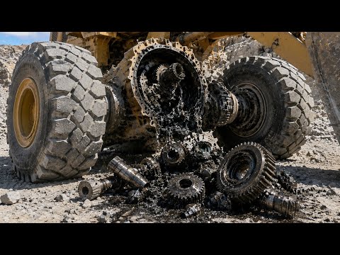Caterpillar’s Giant Gear Shattered Under Extreme Load – Repaired Live in the Mountains!