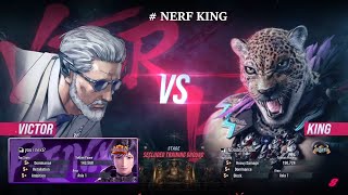 nerf king grab hitbox - solid snake hunted lion | tekken 8 victor FR vs king Bushin