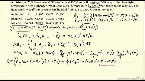 Use Heat Capacity to Calculate Outlet Temperature