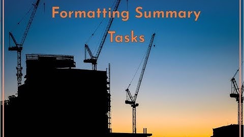 Formatting Summary Tasks in MS Project