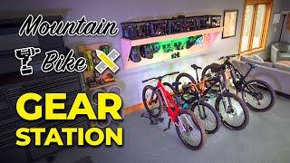 Mountain Bike Gear Station with Integrated Charging for Bike Lights