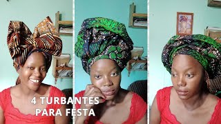 4 AMARRAÇÕES DE TURBANTES PARA  FESTA. TURBANTES FÁCEIS E SIMPLES DE FAZER 🇲🇿.  by #adynamburete