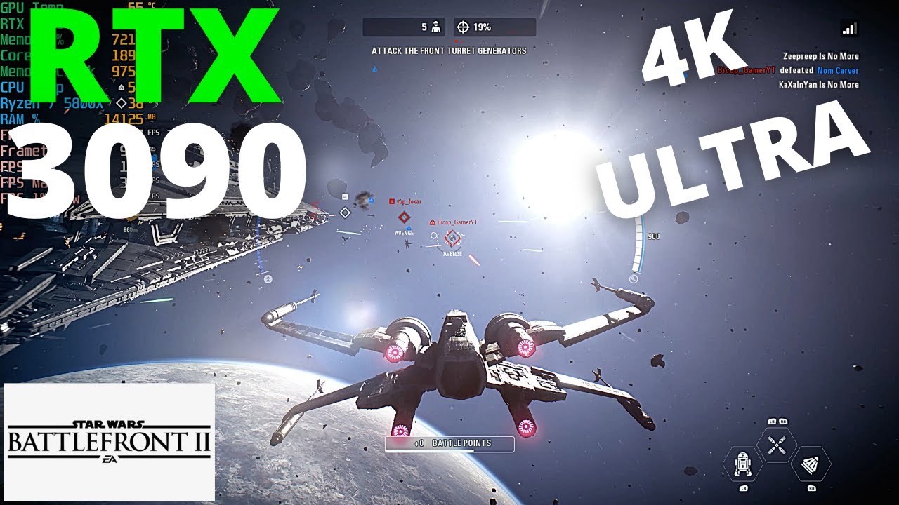 Star Wars Battlefront 2 | RTX 3090 + AMD Ryzen 7 5800X | 4K Max Settings Benchmark