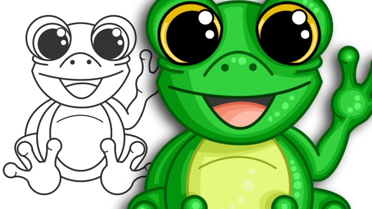 How to draw a super cute frog | Step by Step Drawing - YouTube