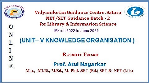 Unit 5 VGC2 YouTube version knowledge Organisation SET/NET Library and information science