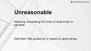 Unreasonable Meaning