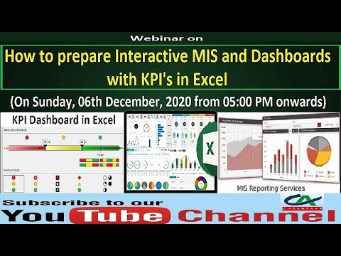 How to prepare Interactive MIS and Dashboards with KPI's in Excel