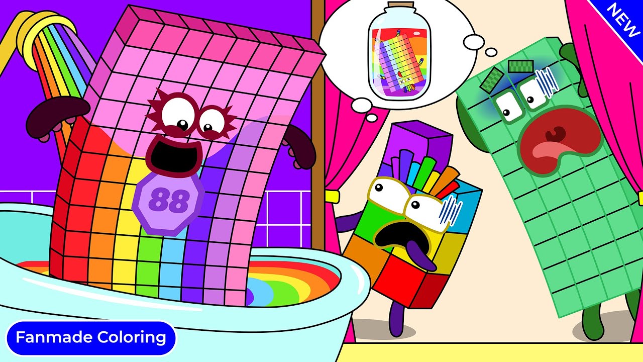 Story about Numberblocks 20+1, 20+3, 20+5 - Numberblocks fanmade coloring  story