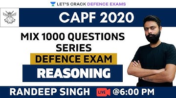 1000 Mix Questions | Important Questions | Reasoning | Target CDS/CAPF/AFCAT/NDA 2020-2021