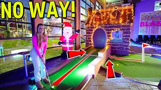 INSANE TRIPLE Hole in One at the Ultimate Christmas Mini Golf Course!