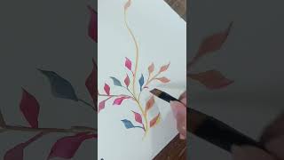 Art things to do when bored, one stroke leaves, If you&#39;re bored do this, watercolor leaves painting