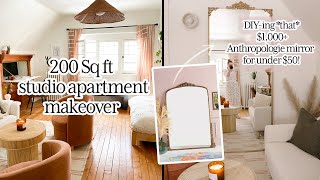 RenterFriendly 200 Sq Ft Studio Apartment Makeover With Home Office Solution | Studio Fix