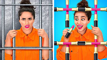 HOW TO BRING MAKEUP TO JAIL || Cool Ideas To Makeup Anything Anywhere by 123 GO!