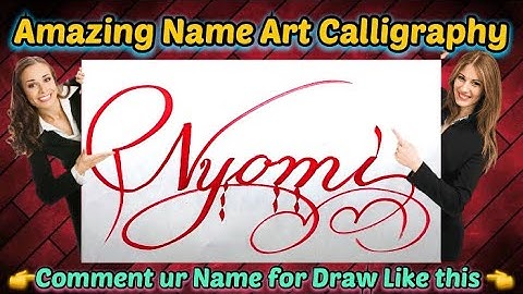 Nyomi Name Signature Calligraphy Status | How to Draw, Cursive Calligraphy with Cut Marker