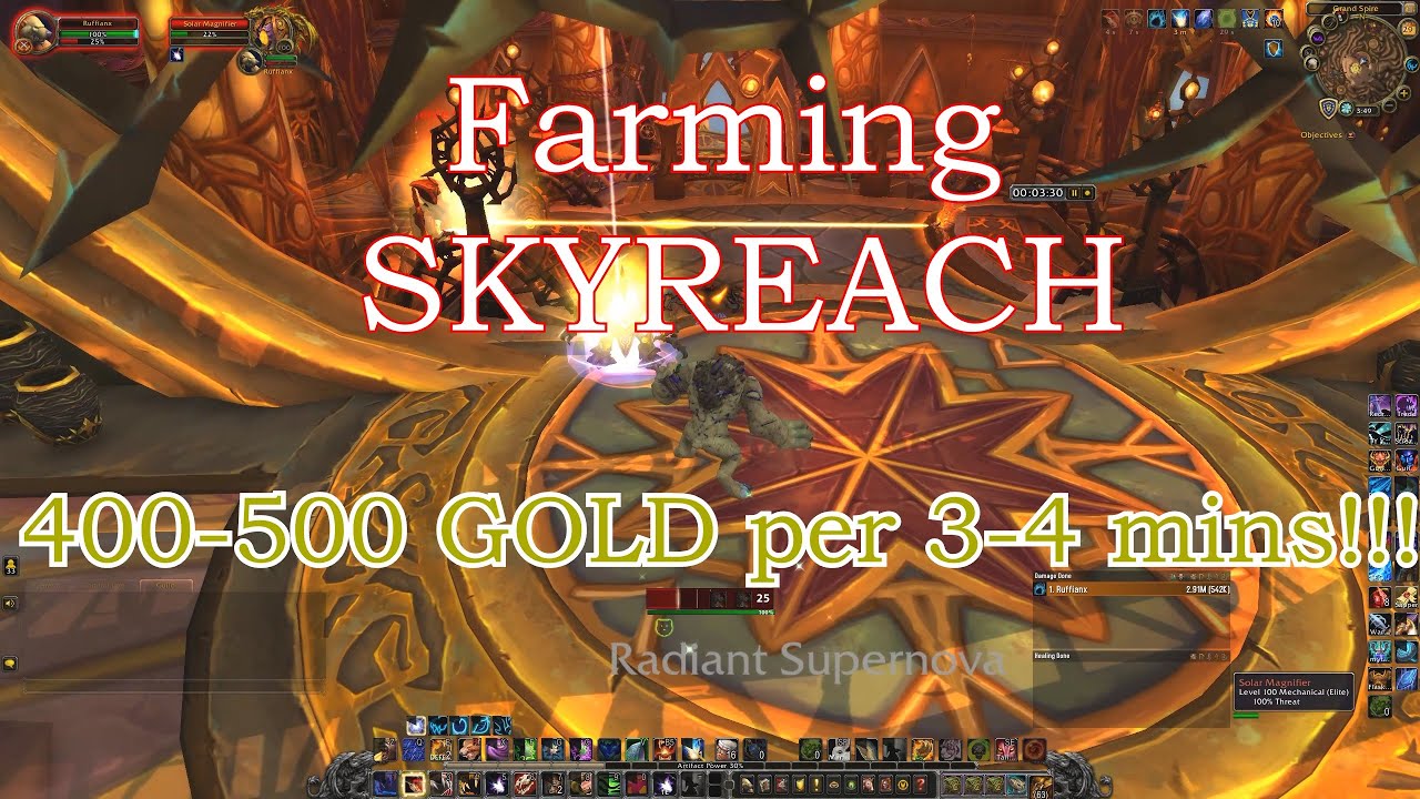 Preparing for WoW Shadowlands Farming Skyreach (400500g every 4 mins