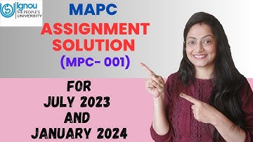 IGNOU MPC-001 Assignment solution for July 2023 and January 2024 l MAPC