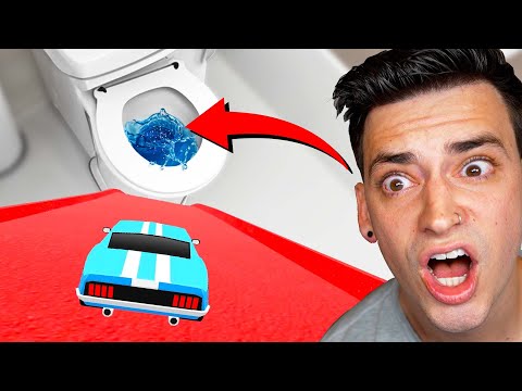 Driving Into a GIANT TOILET?! (Toy Racer)