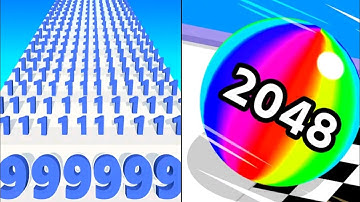 Number run 🆚 Ball run 2048 Gameplay with new updates levels 