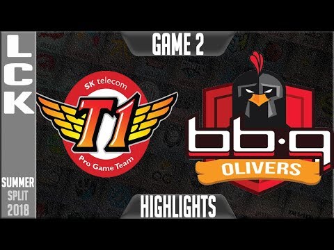 SKT vs BBQ Game 2 Highlights | LCK Summer 2018 Week 3 Day 5 | SK Telecom T1 vs BBQ Olivers