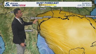 Return of Saharan dust, plus isolated showers possible | KENS 5 Weather Impact Forecast