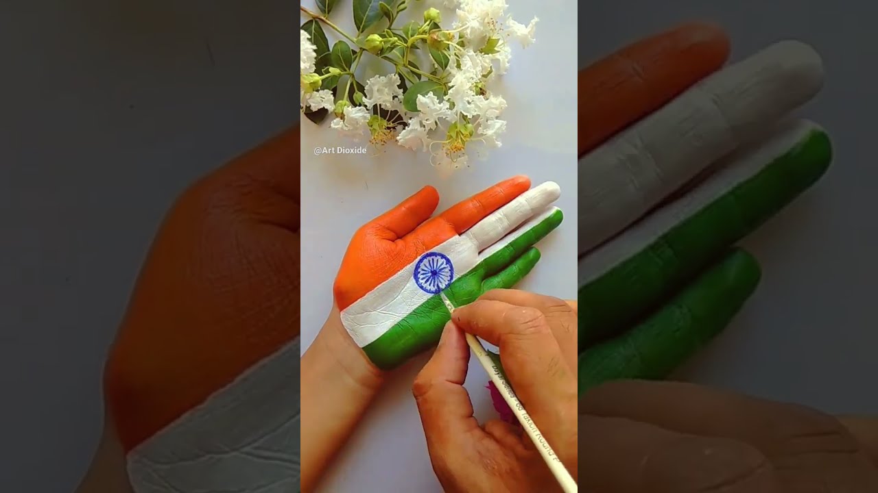 Indian flag painting on hand | 🇮🇳 Happy independence day | 
