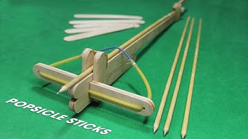 Easy DIY - How to make Powerful Survival CROSSBOW from Popsicle Sticks