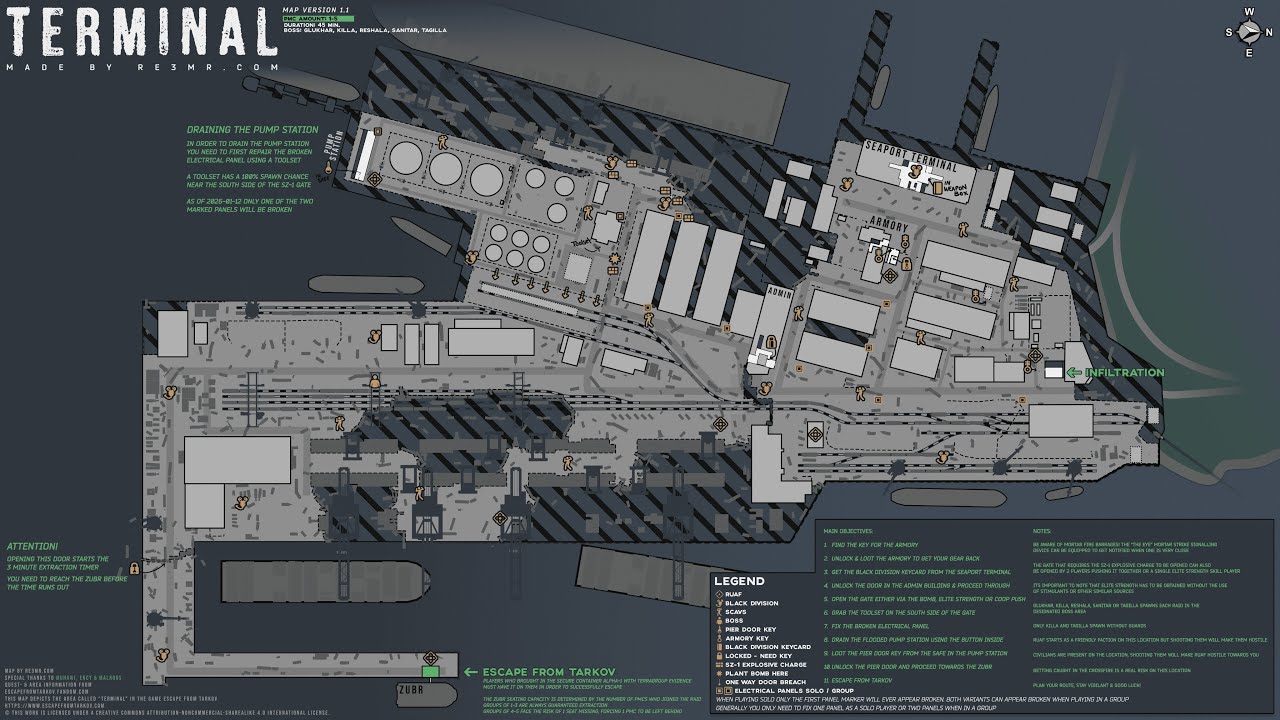 GUIA COMPLETA DEL MAPA DE TERMINAL PARA ESCAPARA DE TARKOV Escape From Tarkov TERMINAL MAP GUIDE
