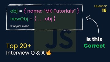 #16: How to Clone Object ? ( Top 20+ JavaScript Interview Questions ) #javascript