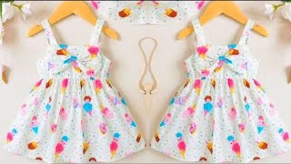 Very Easy Baby Frock Cutting and stitching with Strap | Baby Frock