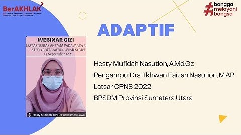 Core Value ASN - Adaptif. Latsar CPNS 2022. BPSDM Provinsi Sumatera Utara