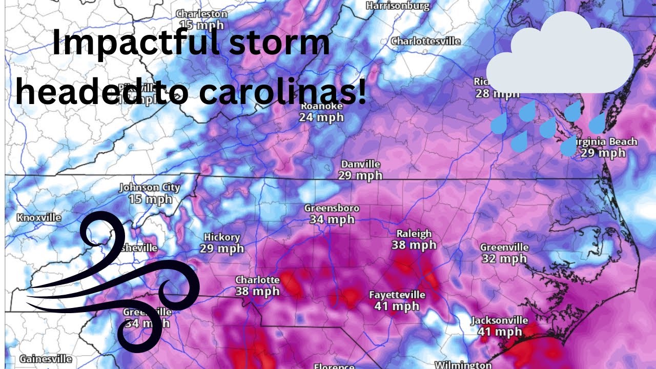 An impactful storm is expected to hit the Carolinas today! - YouTube