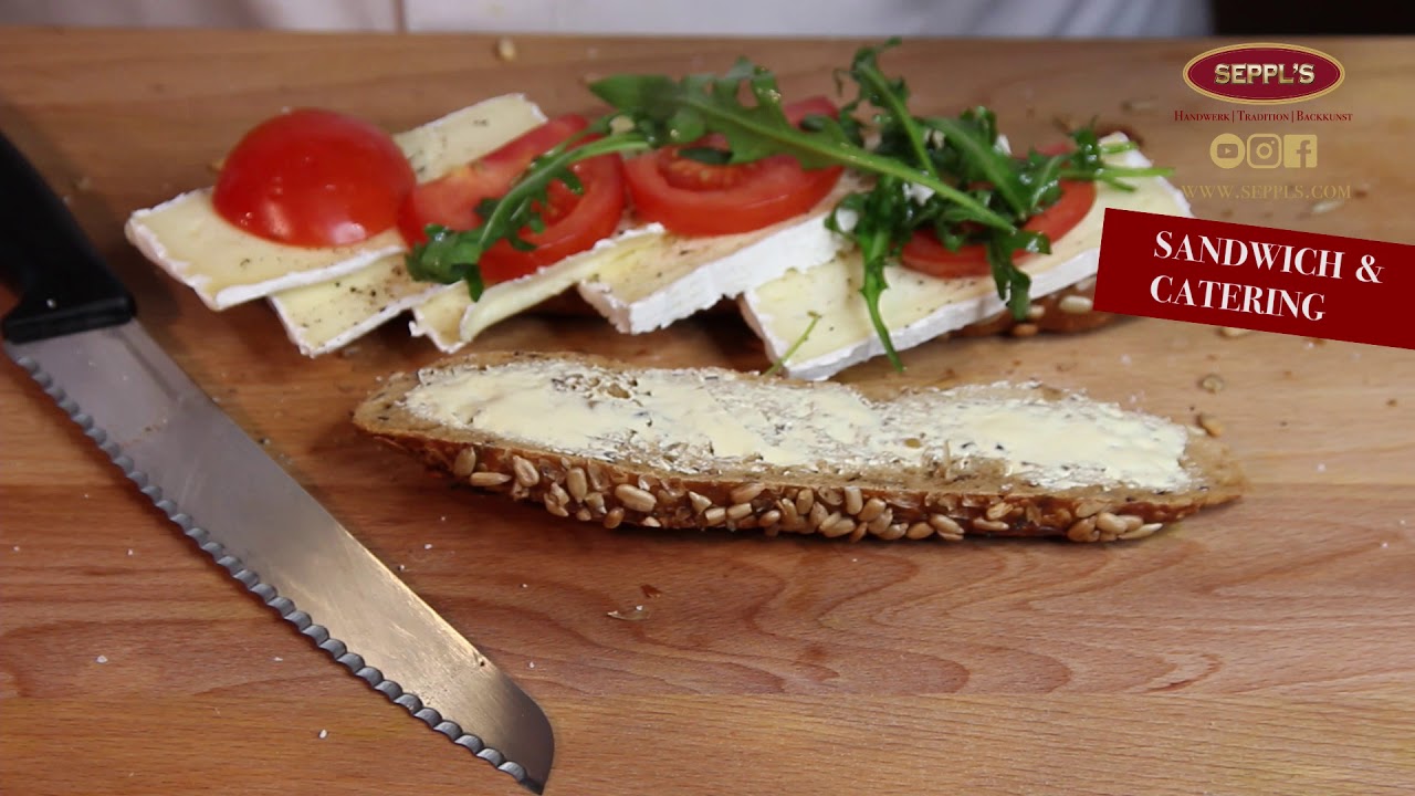 Seppls Backkunst Catering Sandwich Ideen Brotzeit München Brie Tomate Rucola