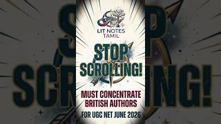 Must concentrate British authors, June 2026 UGC NET English exam #ugcnetjune2026 #Paper2 #english