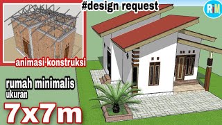 desain rumah minimalis 7x7 meter | desain sederhana