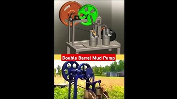 👉 Double Barrel Mud Pum - Working 3D Animation #cad #cam #mechanical #mechanism #3danimation #3d