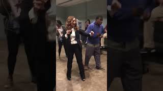 Leah Remini and Tracy Morgan Dancing On Set