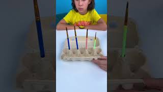 🎨🥚 Messy Paint? Try This Egg Carton Organizer! #shorts #kids