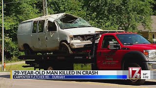 Durham man dies after van crashes