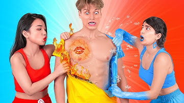 THỬ THÁCH NÓNG VS LẠNH! Nàng NÓNG BỎNG VS Nàng LẠNH BĂNG || Siêu Sức Mạnh 24h Từ 123 GO! CHALLENGE