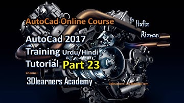 2D and 3D Autocad Tutorial Urdu Hindi Tutorial Part 23 | AutoCad Online Course