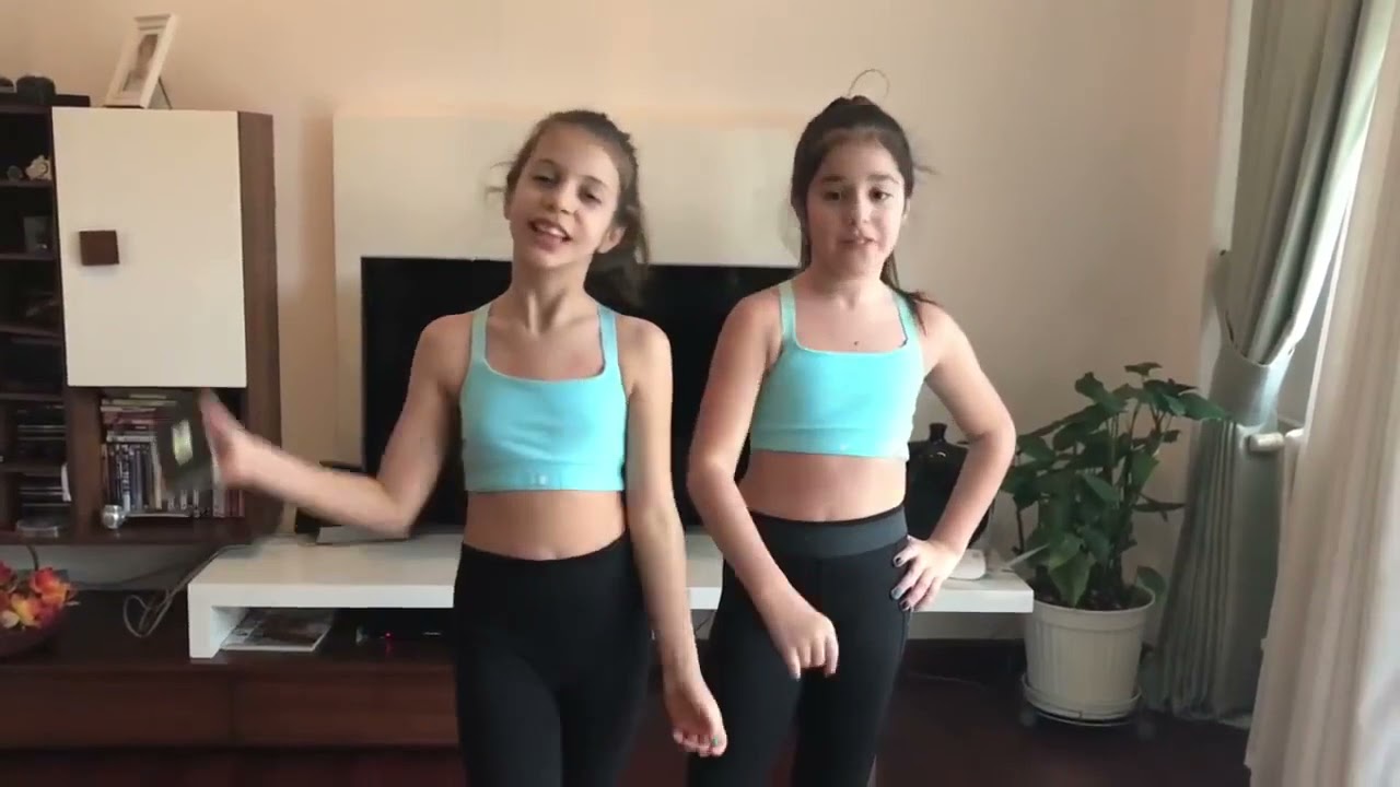 Twins Sisters yoga challenge, Little yoga by little girls, Girl