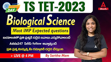 TS TET 2023 | Biological Science | Paper 2 | Class 4 | ADDA247 TELUGU