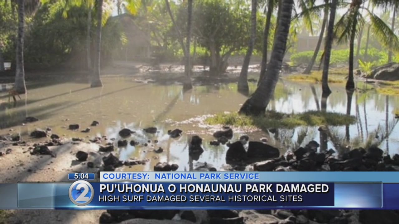 High surf damages historical sites along Big Island’s Kona coast
