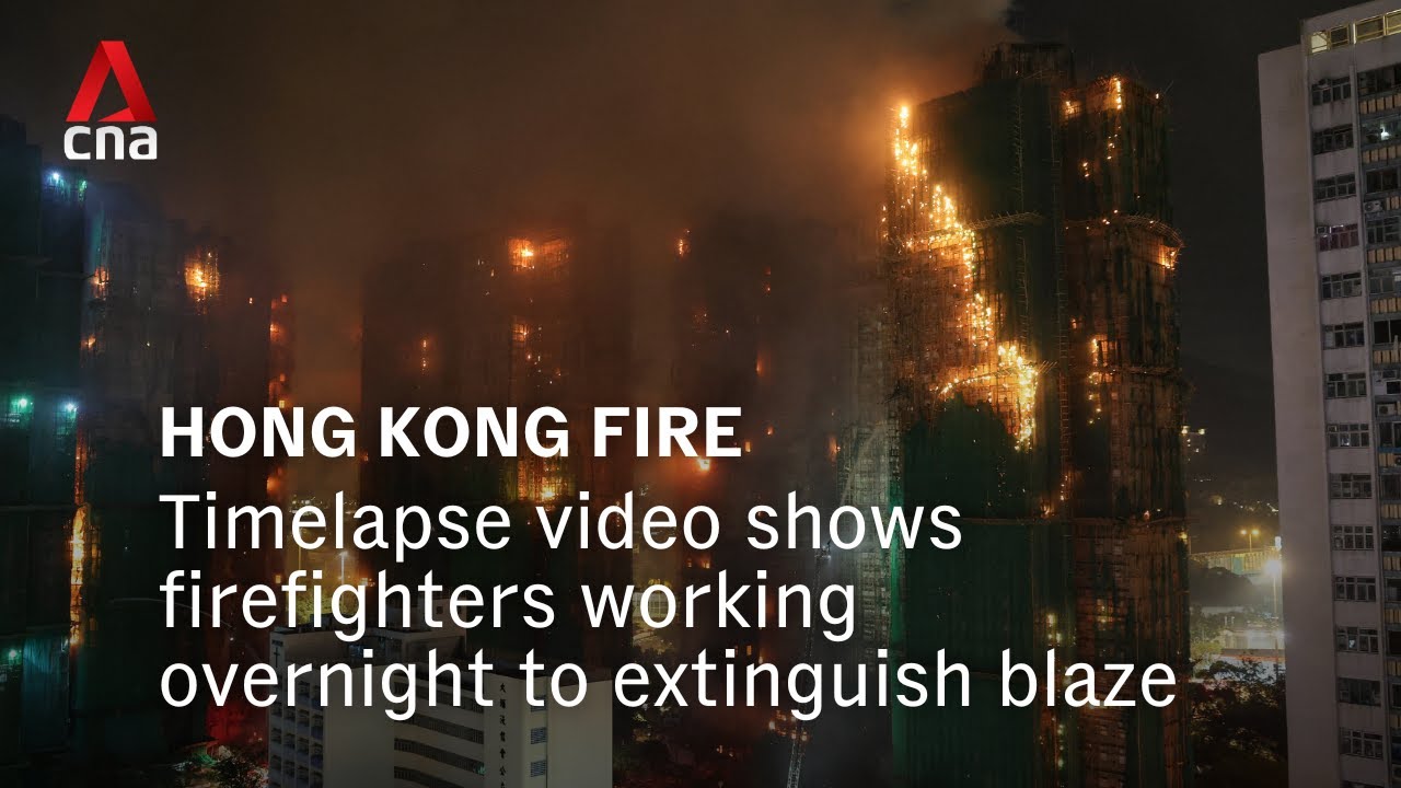 Hong Kong fire: Timelapse video of high-rise blaze