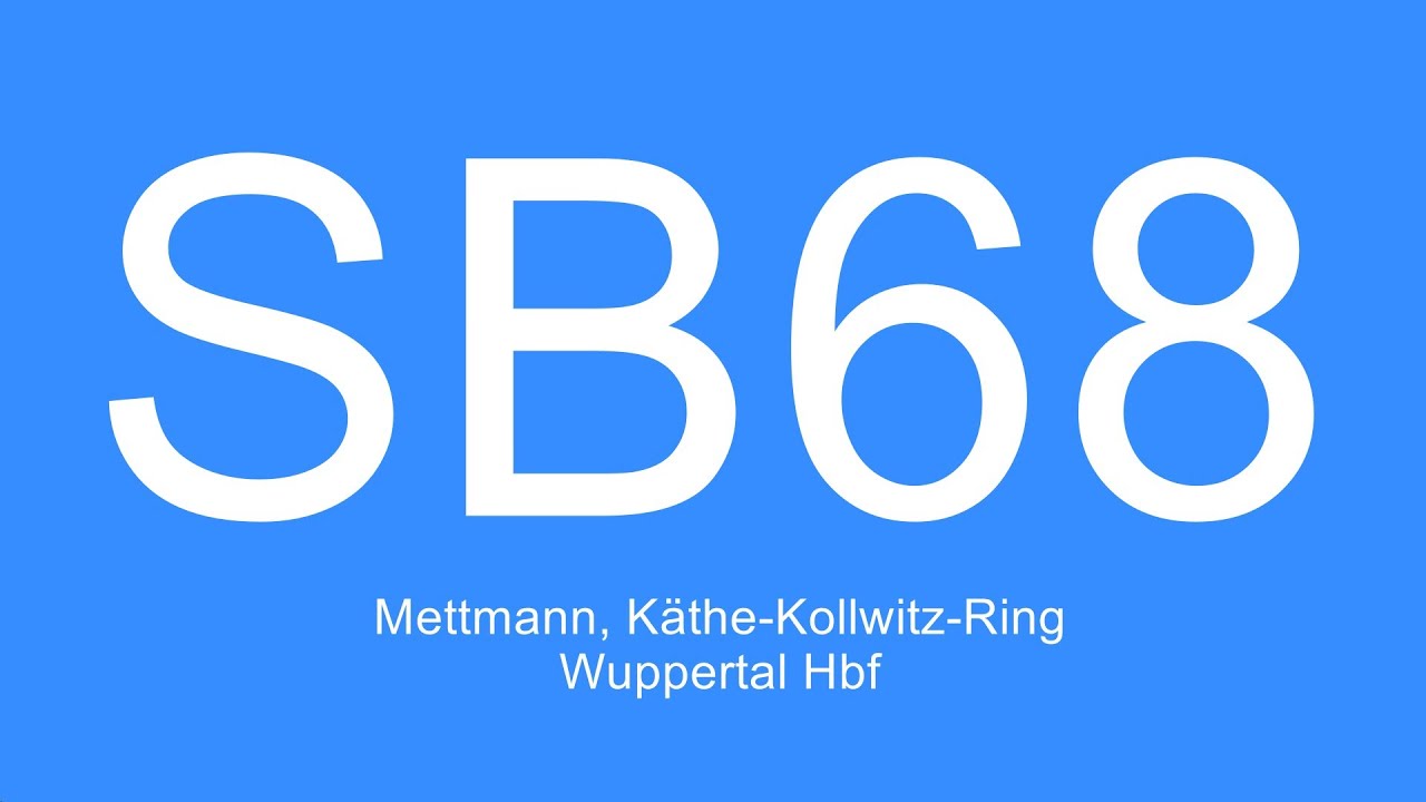 [Видео] Автобус № SB68 | Меттманн, Кете-Кольвиц-Ринг - Центральный вокзал Вупперталя | 2022