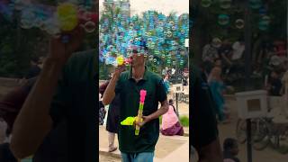 Village Fair - Old Man Selling Bubble Gun - Colorful Bubble