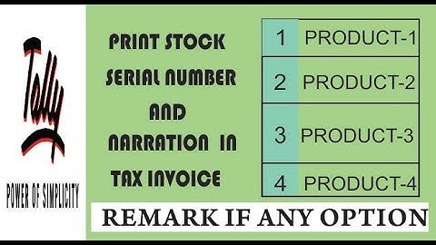 Stock item serial numbers & narration in gst tax invoice| tally erp 9| hindi