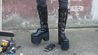 Goth Platform Boots Crush Vintage Toy Car