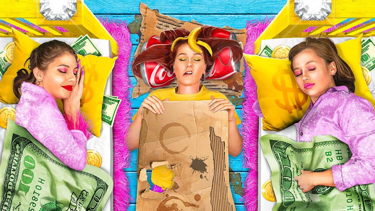 Rich vs Broke vs Giga Rich Sleepover